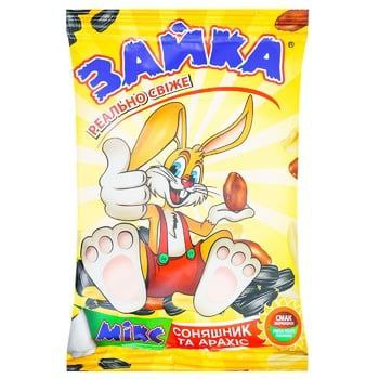 Насіння смажене Мікс соняшник та арахіс 80г  Зайка